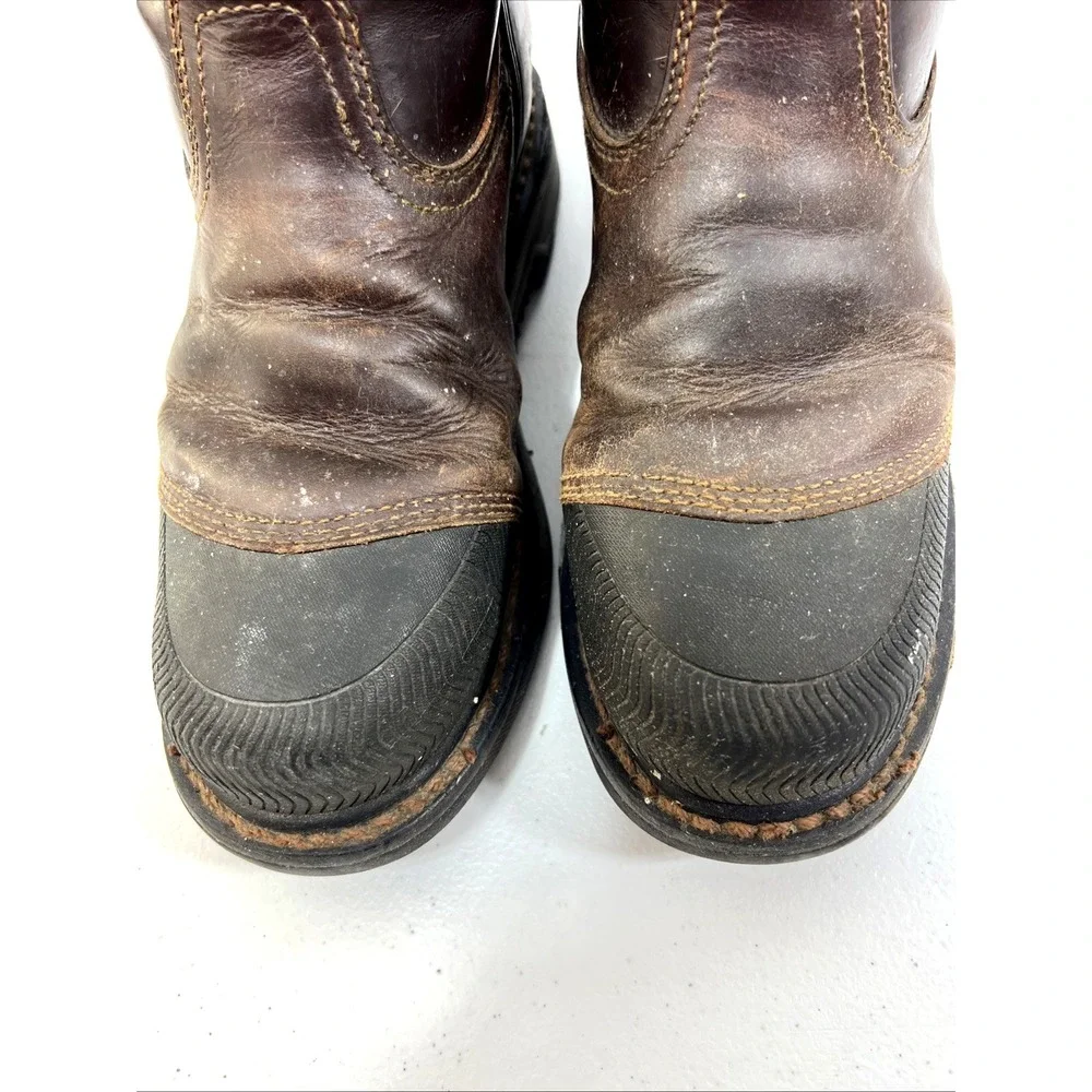 Justin Men's Warhawk Nano Toe Chestnut Leather Vibram Safety Workboot Size 8D‎